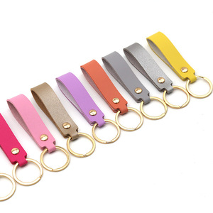 Custom Logo Printed PU Leather Strap <strong>Keyring</strong> Keychain Promotional Key <strong>Ring</strong> with High Visibility Logo - Product Image 2