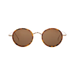 Óculos de sol polarizados de acetato mazzucchelli vintage redondo com logotipo personalizado de luxo para homens e mulheres