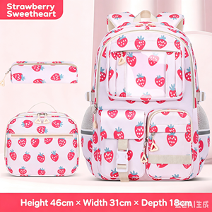 ashion Printed 3-in-1 <b>Backpack</b> Set for Girls, Waterproof <b>Large</b> Capacity Student <b>School</b> Bag for <b>School</b> & Travel - Product Image 4