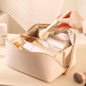 Large Capacity Customized Cosmetic <b>Bag</b> <b>Travel</b> <b>Organizer</b> Makeup <b>Organizer</b> Multi-functional Brush Pouch <b>Bag</b> PU Leather Cosmetic Ba - Product Image 3