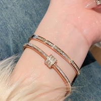Pulsera de Acero Inoxidable 316L de Moda, Joyería de Alta Gama con Diamantes, Pulsera para Mujer, Accesorios para las Manos, Regalo para las Fiestas