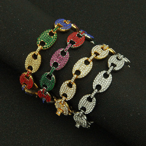 Tendance glacé collier avec bracelet ensemble <span class=keywords><strong>grain</strong></span> <span class=keywords><strong>de</strong></span> <span class=keywords><strong>café</strong></span> chaîne collier pour hommes mode Hip hop collier bracelet ensembles <span class=keywords><strong>de</strong></span> bijoux - Product Image 4