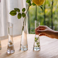 Verre Transparent petit Vase hydroponique plante fleur Terrarium luxe chambre Table décor à la maison décoration de mariage