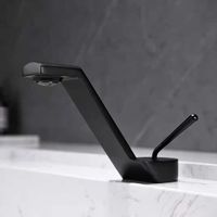 Grifo de Baño Monomando Termostático de Latón Moderno, Montado en el Suelo, con Válvula de Cerámica para Lavabo