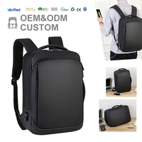 Sac à dos professionnel pour ordinateur portable en nylon 15,6 pouces réutilisable avec port de chargement USB pour les déplacements mondiaux