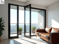 Porte en aluminium à double vitrage moderne personnalisée, isolation thermique et insonorisation, porte à battants pour entrée et usage en villa