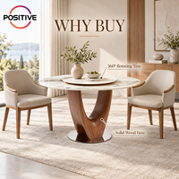 Table à manger ronde moderne en marbre, plateau en pierre de luxe, mobilier de salle à manger, projet hôtelier, directement de l'usine