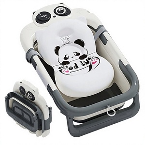 Bañera de plástico para bebés con sensor de temperatura, portátil, plegable, multifuncional, para bebés de 0 a 12 meses, venta al por mayor - Product Image 3
