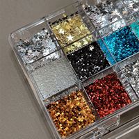 12 Grilles de Paillettes Étoiles Holographiques Ultra-Fines Métalliques pour Décoration d'Ongles, Flocons de Manucure, Décalcomanies pour Nail Art