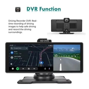 Zmecar 4k 10.26 "Màn hình cảm ứng ADAS Dash Cam Carplay Android tự động ống kính kép HD 1080P tầm nhìn GPS Wifi BT FM di động xe đài phát thanh