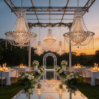 Lustre pour événements, mariage, lustre moderne pour mariage, décorations de salle de mariage, lustres en cristal pour mariages, canopée