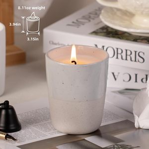 Décoration d'intérieur, récipients à bougies en céramique blanc mat, pot à bougies parfumées, récipient à bougies vide - Product Image 2