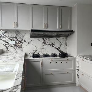 خزانات مطبخ بوحدات معاصرة مخصصة ، فورميكا ميلامين خشبي بقشرة ، للفلل ، أثاث منزلي لغرفة المعيشة - Product Image 3