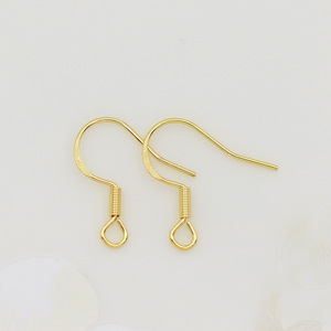 Ganchos para pendientes de latón de ley 925, chapados en oro, tamaño pequeño, accesorios para hacer joyería DIY, venta al por mayor E100 - Product Image 4