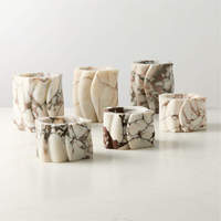 Bougeoirs en céramique à motifs de marbre minimalistes Bougeoir de luxe pour la décoration intérieure