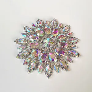 Rhinestone aplike kristal zincir çiçek Motif el yapımı elmas yamalar dikmek Diy ayakkabı çantası High-End şapka elbisesi