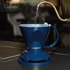 Filtro de café por goteo trapezoidal azul marino comercial de material apto para uso alimentario para salas de espera de aerolíneas y oficinas inteligentes - Product Image 3