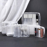 Sac cosmétique transparent en PVC avec logo petit mini organisateur de maquillage transparent étui cosmétique à fermeture éclair transparent avec caractéristiques d'organisateur