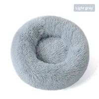 Écologique solide chien et chat maison longue peluche ronde lit pour animaux de compagnie chaud hiver chien tapis 100% coton