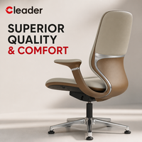 Chaise de bureau exécutive professionnelle en cuir, réglable, à dossier en S, pour poste de travail de direction, avec contrôle central du dossier, pour tâches de gestion