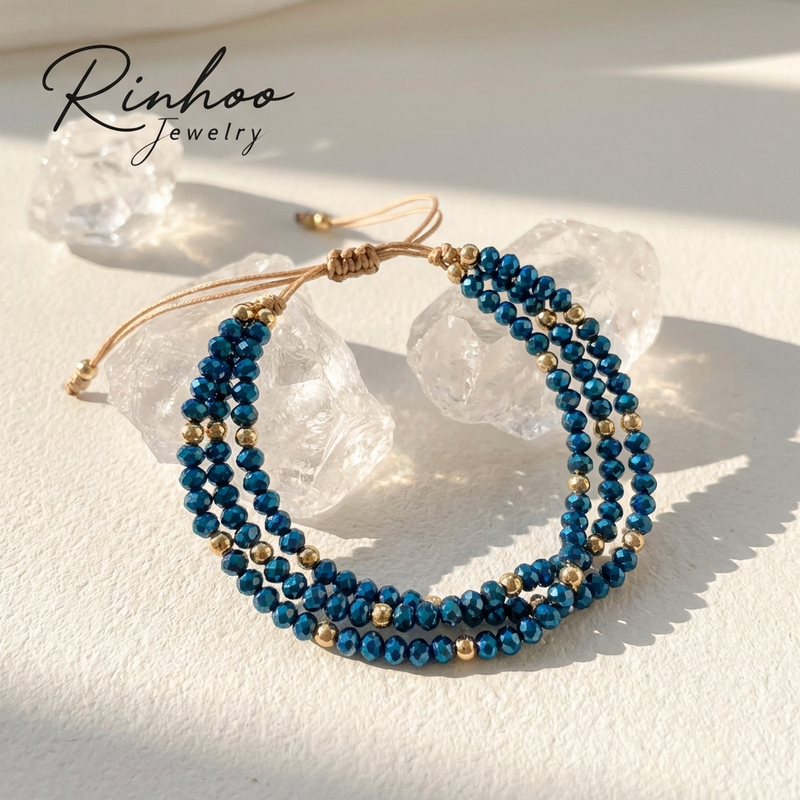 Black Hematite Stone Beaded Bracelet for