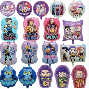 Globos de Aluminio con Diseño de Personajes de KPOP, Demon Slayer, Mira Powder, Zoey, Color Morado, para Cumpleaños de Adolescentes - Product Image 1