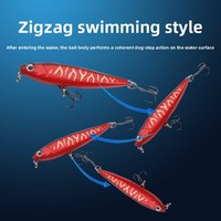 Leurre de pêche artificiel en plastique dur Micro Minnow flottant Topwater Pencil Zig-Zag Walker 55mm 31g pour achigan et brochet rouge