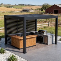 Terrasses de véranda extérieures, gazebo de jardin extérieur, pergola sur mesure, auvent de toit motorisé, pergolas motorisées