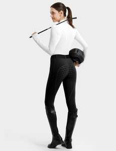 Beisite 여성용 고층 풀 시트 승마 스타킹 항균 실리콘 그립 지퍼 클로저 승마 바지 - Product Image 3