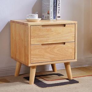 Mesita de Noche Moderna Europea de Madera de Alta Calidad con Cajones, Mesitas de Noche Naturales de Buena Calidad - Product Image 1