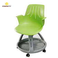 Chaise d'étude pivotante en plastique moderne et personnalisable pour étudiants, mobilier universitaire, chaise mobile pour salle de formation