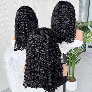 วิกผมมนุษย์แบบหยิกสไตล์พม่า สีธรรมชาติ นุ่มสลวย ลอนเต็ม วิกผมแบบมีเชือกผูกด้านหน้า ความหนาแน่นเต็ม วิกผมเส้นผมธรรมชาติ - Product Image 4