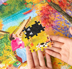 Puzzle DIY en papier avec revêtement UV certifié EN71, 1001-2000 pièces, difficulté élevée, thème Conte d'automne, logo personnalisé, anti-stress - Product Image 2