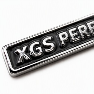 Emblema Personalizzato XGS PERFORMANCE in ABS con Base Nera e Lettere Cromate, Badge 3D Autoadesivo Impermeabile per Auto - Product Image 6