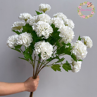Fleur artificielle en gros, 3 têtes, Hortensia boule de neige toucher réel, petite fleur pour décoration maison et mariage