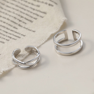 <b>Silver</b> Plated <b>Ring</b> For <b>Men</b> Geometric Minimalist Design Open Index Finger <b>Ring</b> Gift Jewelry - Product Image 2