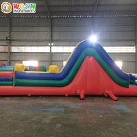 Nouveau design de parcours d'obstacles gonflable combiné avec toboggan, prix d'usine en gros