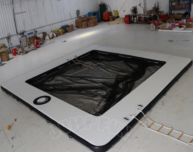 Large Inflatable Floating Swim Pool 20cm DWF Fabric Inflatable Sea Pool 200cm Deep Netting Floating Swimming Pool for Adults
