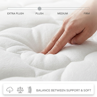Matelas hybride Queen King Size avec surmatelas en mousse et ressorts ensachés, hypoallergénique, confortable, compressé et roulé dans une boîte