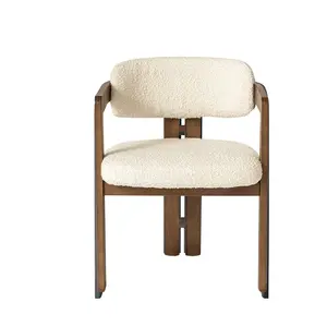 High quality dining room chairs unique design luxury boucle accent wood dining chairs for dining room
