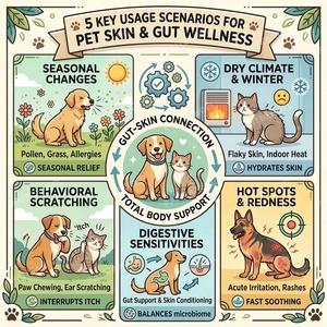 Suplemento para <span class=keywords><strong>Alergias</strong></span> Caninas de Marca Privada OEM, Polvo para Aliviar la Picazón con Probióticos, Calostro y Aceite de Salmón, para la Salud de la Piel y el Pelaje de las Mascotas, Personalizable - Product Image 2