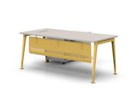 Bureau de direction moderne modulaire pour bureau commercial avec pieds en aluminium et structure de table