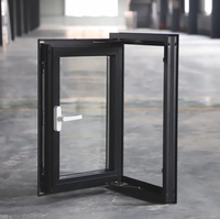 Fenêtre à battant en alliage d'aluminium sur mesure, double vitrage trempé et feuilleté, isolation thermique, économie d'énergie pour salle de bain et maison