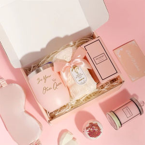 Set Regalo Promozionale di Lusso Personalizzato in Pelle Rosa per Donne - Regalo per la Festa del Papà - Product Image 5