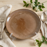 Service de table en grès émaillé au four de 16 pièces pour 4 personnes, assiettes et bols, émail réactif, compatible micro-ondes et lave-vaisselle, forme irrégulière