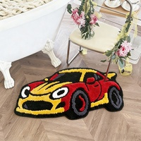 Tapis personnalisé en forme de voiture, design anime, tapis de voiture en peluche moelleux et luxueux, tapis tufté à la machine