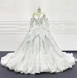 High-end Bridal Fashion wedding dresses MK239 High quality shiny Satin with original design A-line gowns