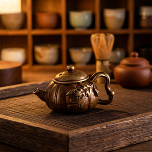 Théière traditionnelle chinoise en métal avec couvercle et poignée, pot à eau miniature décoratif - Product Image 2