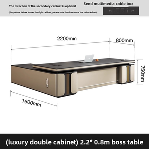 Escritorio Elegante y Refinado en Forma de L de Melamina Beige Diseño Moderno Contemporáneo Duradero Plegable para Muebles Ejecutivos de Alta Gama - Product Image 6