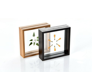 Marco DE FOTOS cuadrado de cristal de doble cara de madera personalizado superventas al por mayor - Product Image 3